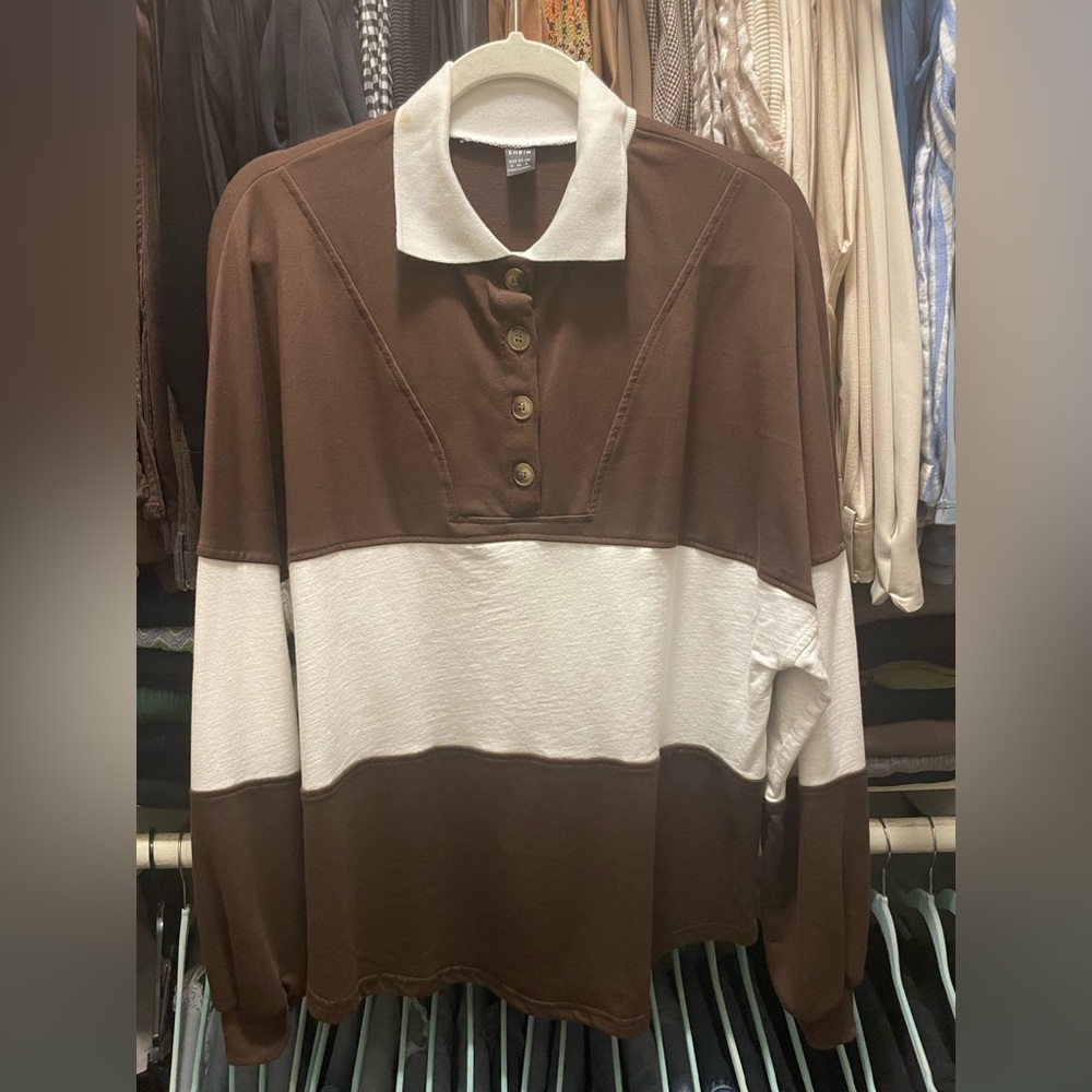 Color Block Oversized Rugby